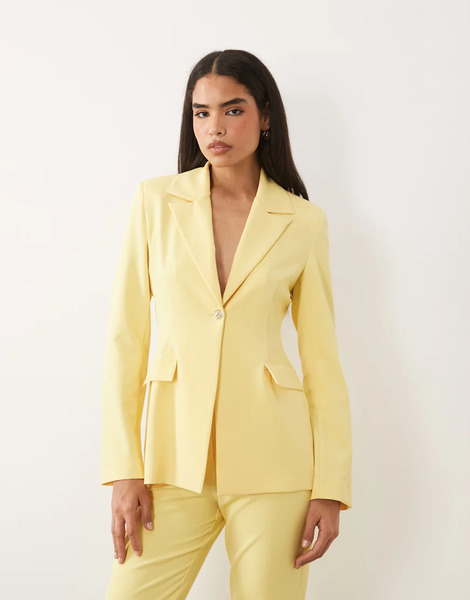 Asos Luxe Co Ord Tailored Blazer In Lemon Yellow 