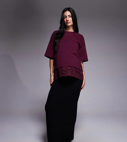  Asos Design Maternity Jersey Column Maxi Skirt In Black 