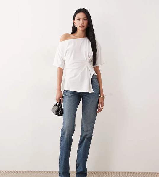  Asos Design Circular Design Collection Tall 90s Straight Jeans In Authentic Midwash Blue 