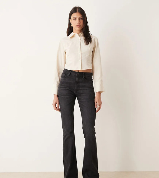  Asos Design Tall Bootcut Flare Jeans In Black 