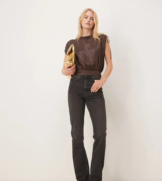  Asos Design Tall 90s Straight Jeans In Black 