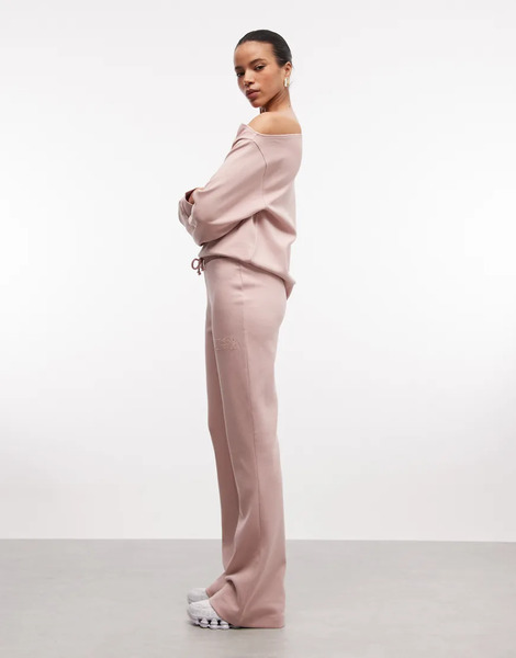  Weekend Collective Co Ord Interlock Flared Trouser In Dusky Pink 