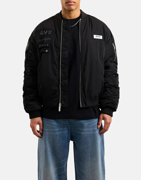  Avx Apex Ma1 Long Sleeve Bomber Jacket In Black 