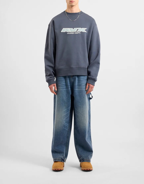  Avx Squadie Long Sleeve Sweatshirt In Slate Blue 