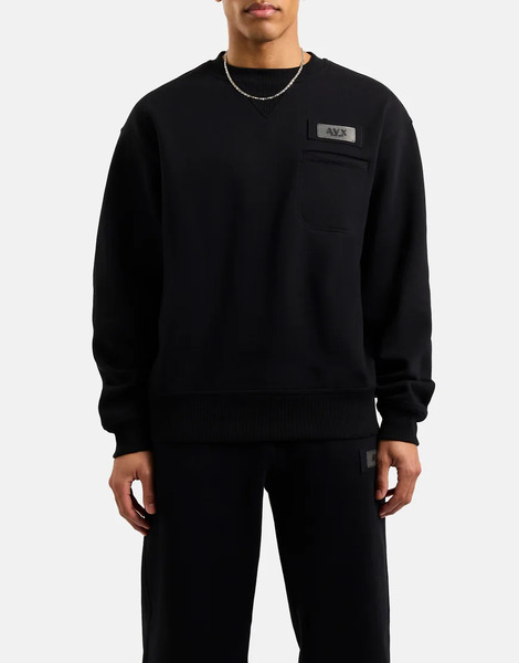  Avx Tex Long Sleeve Sweatshirt In Black 