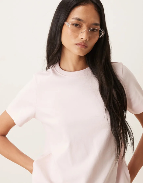  Aware Heavy Weight Boxy Tee In Pale Pink 