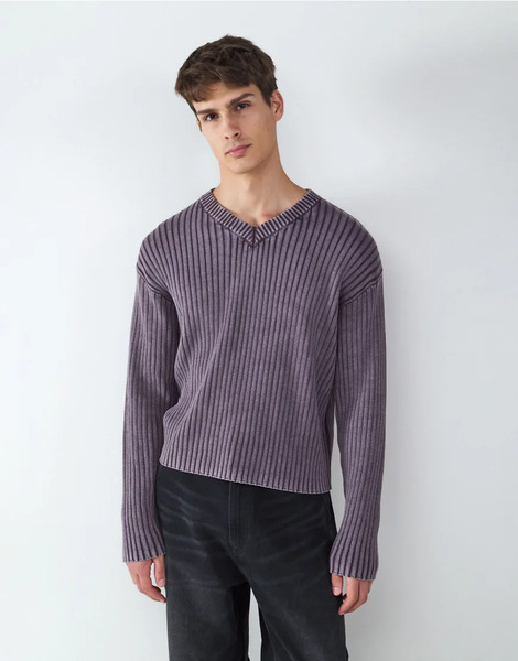  Balmohk Knitted Pullover In Plum Perfect Purple 