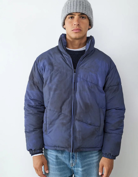  Balmohk Puffer Jacket In Black Navy Blue 