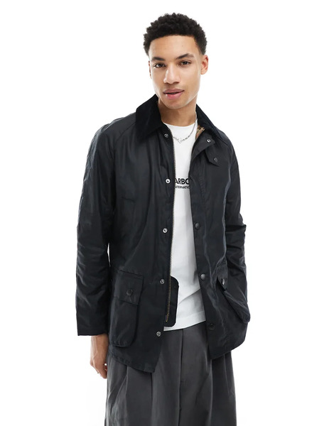  Barbour Ashby Wax Jacket In Dark Navy 