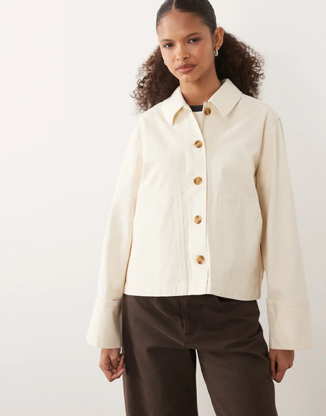  Barbour Aylesby Lightweight Overshirt In Ecru White 