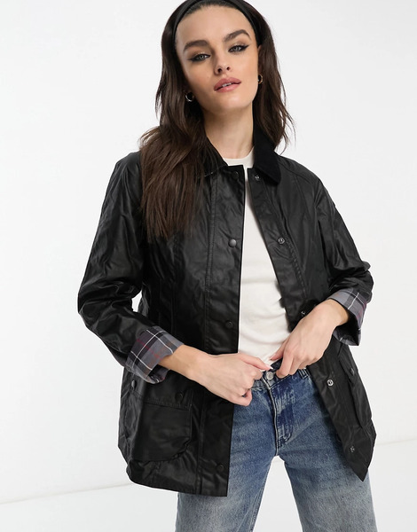  Barbour Beadnell Wax Jacket In Black 