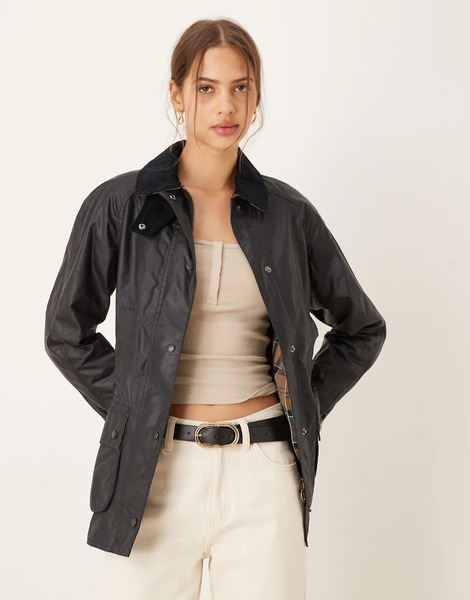  Barbour Beadnell Wax Jacket In Navy   Navy 