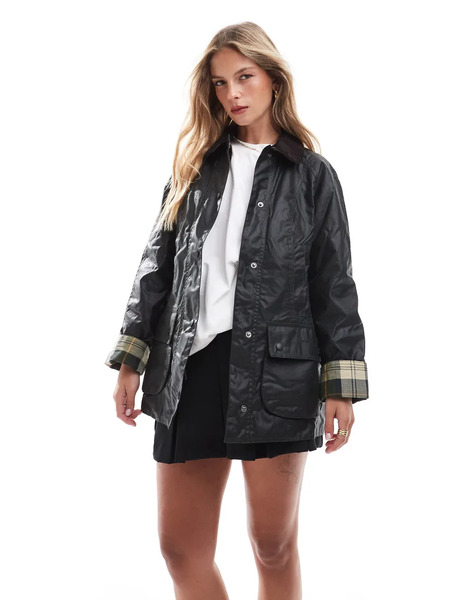  Barbour Beadnell Wax Jacket In Sage Green 