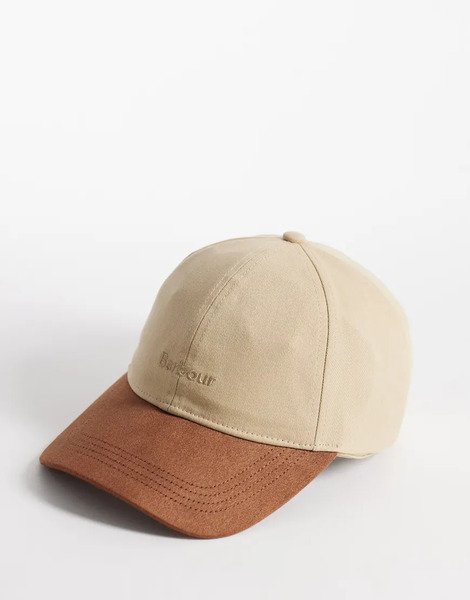 Barbour Cynthia Contrast Peak Cap In Beige/brown Multi 