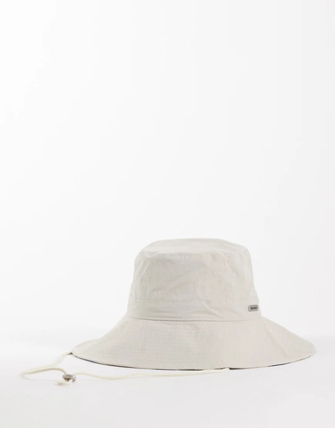  Barbour Darla Showerproof Logo Bucket Hat In Stone Neutral 