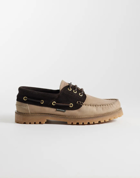  Barbour Deck Boat Shoe In Sand Neutral 
