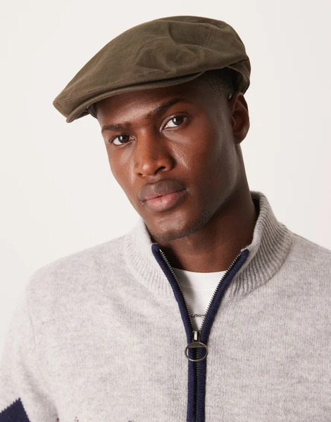  Barbour Finnean Flat Cap In Olive Green 