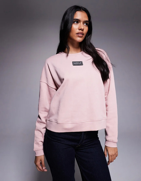  Barbour International Imogen Logo Sweatshirt In Pink 