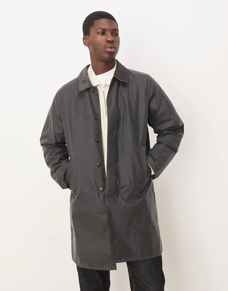  Barbour Lorden Wax Mac In Grey   Grey 