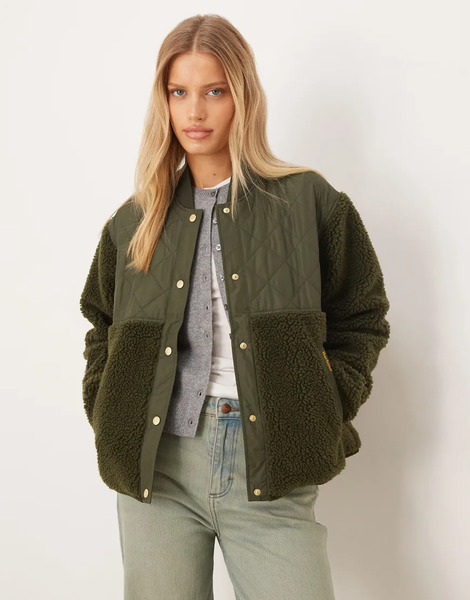  Barbour Wetherby Fleece In Olive Green 