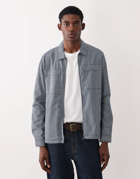  Barbour Willowburn Gingham Zip Through Overshirt In Navy 