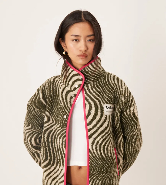  Barbour X Asos Exclusive Animal Print Fleece In Beige Neutral 