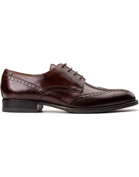  Base London Bell Brogue Shoe In Brown 