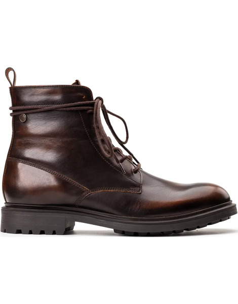  Base London Brunel 7 Eyelet Boot In Brown 