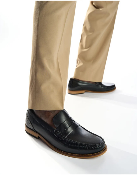  Base London Garfield Penny Loafer In Black 