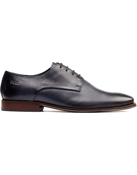  Base London Marley Plain Toe Derby Shoe In Navy 