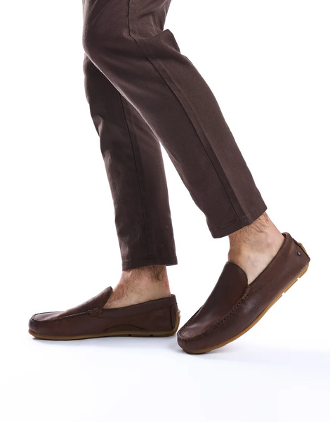  Base London Moss Driver Mocc In Brown 