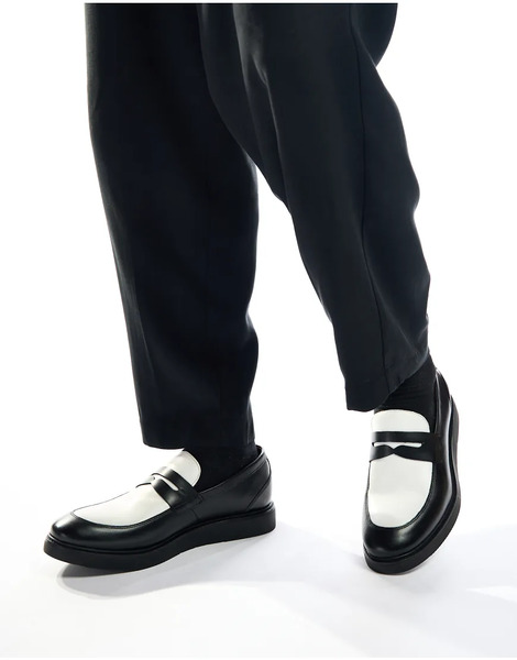  Base London Sid Penny Loafer In Black 
