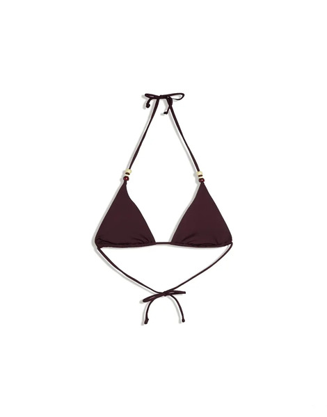  Bershka Basic Beaded Bikini Top In Purple 