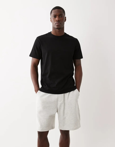  Bershka Basic Fleece Bermuda Shorts In Light Grey 