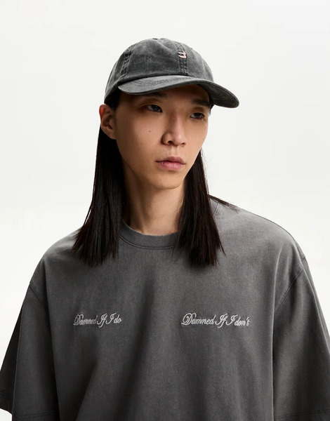  Bershka Embroidered Cap In Black 