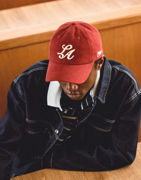  Bershka Embroidered Cap In Burgundy 