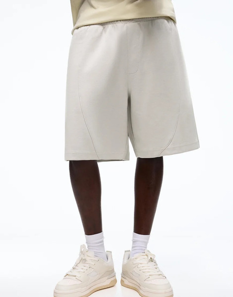  Bershka Interlock Bermuda Shorts In Grey 