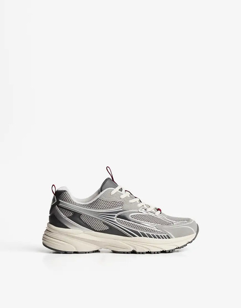  Bershka Multi Piece Trainers In Grey 