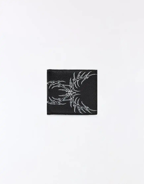  Bershka Printed Wallet In Black 