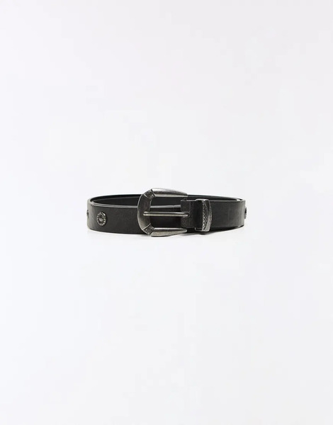  Bershka Studded Belt In Black 