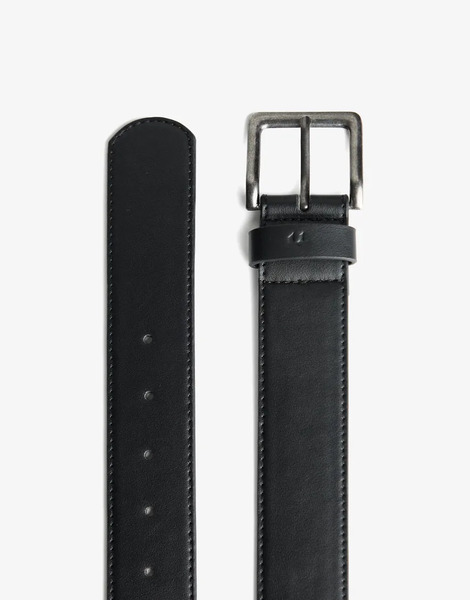  Bershka Wide Leather Effect Belt In Black 