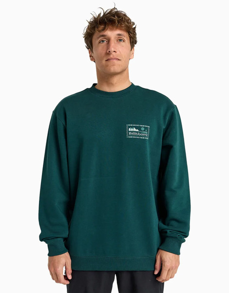  Billabong Compass Cr Sweatshirt In Compass Cr Green 