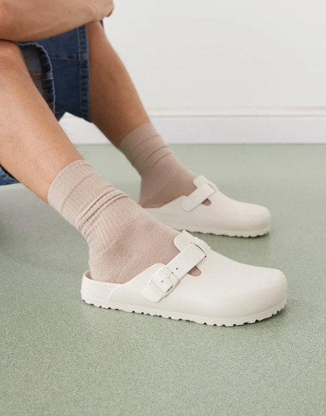  Birkenstock Boston Eva Clogs In Eggshell White 