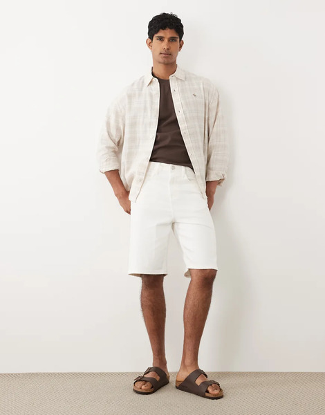  Blend Loose Fit Denim Shorts In White Wash 