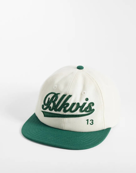  Blkvis Logo Contrast Peak Cap In Multi Grey 
