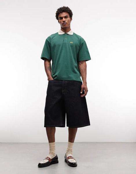  Blkvis Script Denim Shorts In Indigo Blue Black 