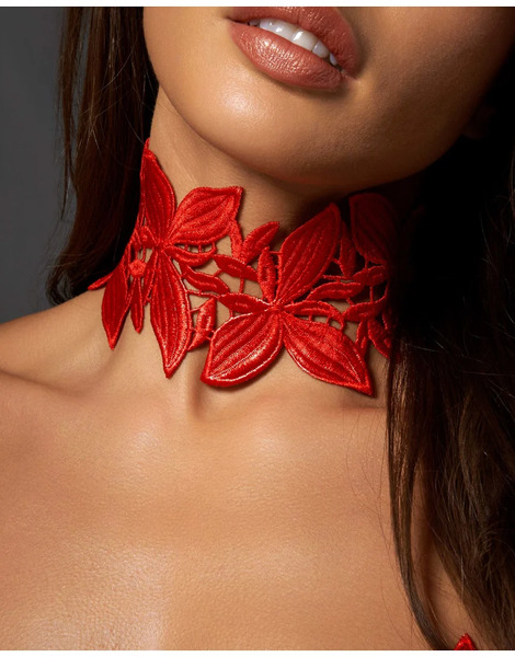  Bluebella Ophelia Emboidered Choker In Red 