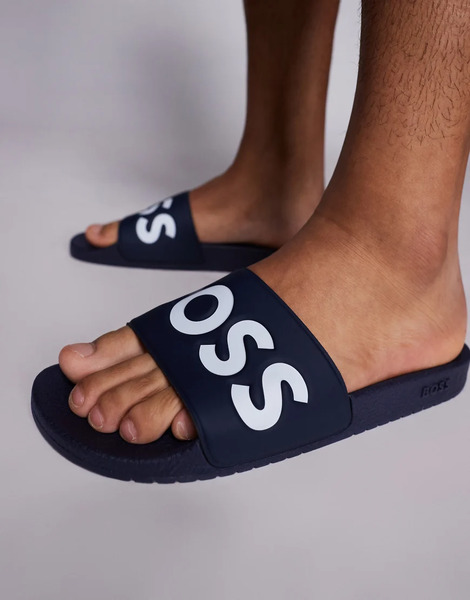  Boss Aryeh Sliders In Navy 