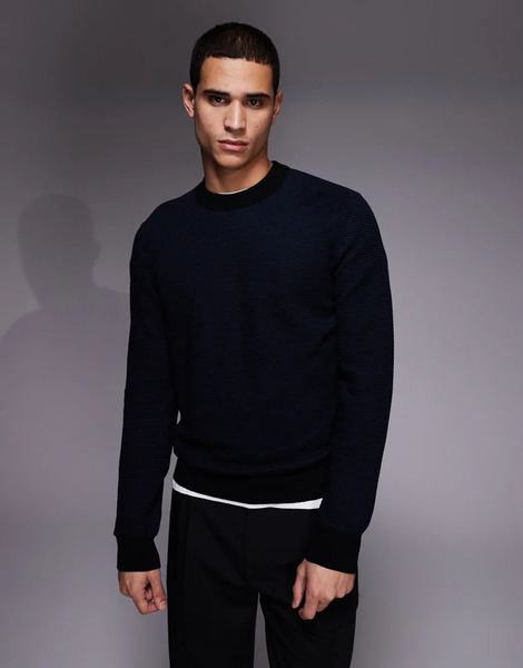 Boss Orange Aspoki Textured Jumper In Black 