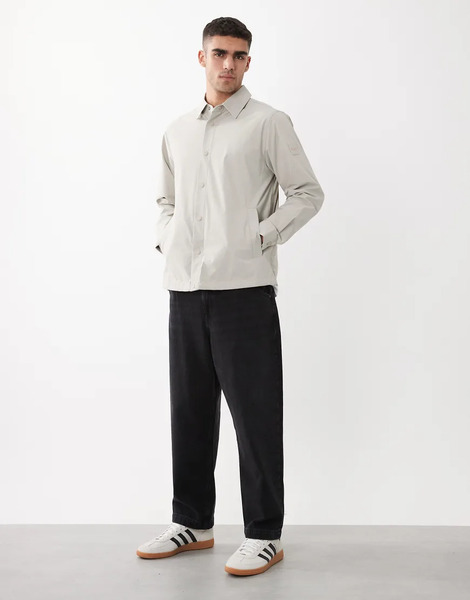  Boss Orange Leldon Overshirt In Light Grey 